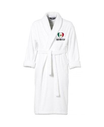 Mexico Flag Heart Shape Embroidery Logo with Custom Text Embroidered Bathrobes